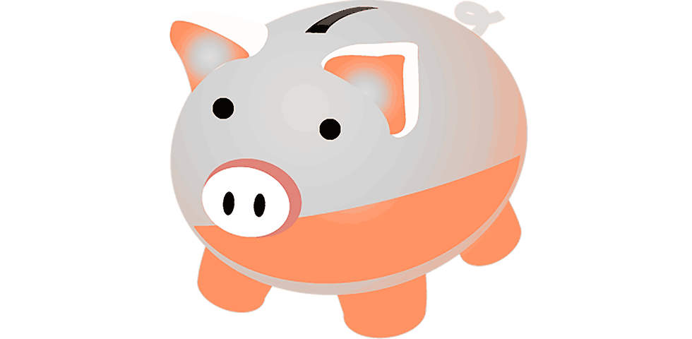 orange and grey piggy bank